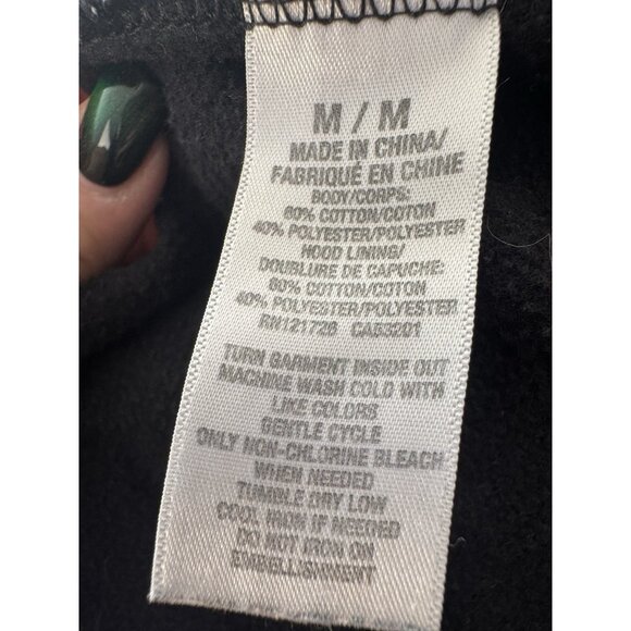 Aeropostale Womens Medium Black Spellout Zip Up Hoodie Y2K Streetwear Athleisure - Picture 4 of 9